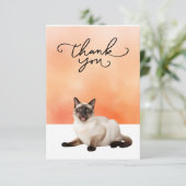 シャム猫と有難う言葉の水彩 サンキューカード (スタンド正面)