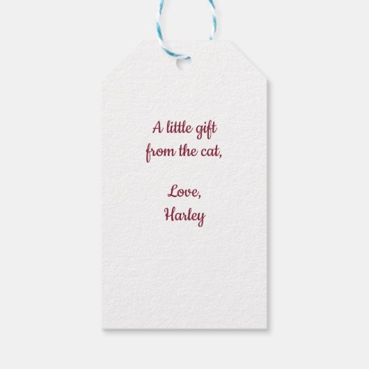 シャム猫と猫のお誕生日ケーキ ギフトタグ (裏面)