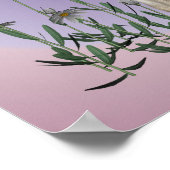 シャム猫と蝶パーソナライズされた ポスター (角)