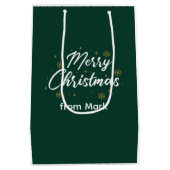 シャム猫による花屋さんのテーマの猫クリスマス ミディアムペーパーバッグ (裏面)