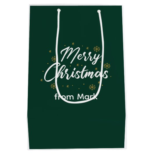 シャム猫による花屋さんのテーマの猫クリスマス ミディアムペーパーバッグ (裏面)