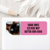 シャム猫のぞき差出人住所ラベル ラベル (インサイチュ)