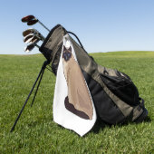 シャム猫のイラスト ゴルフタオル (グリーン)