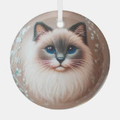 シャム猫のガラスオーナメント ガラスオーナメント (正面)
