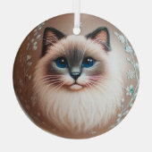シャム猫のガラスオーナメント ガラスオーナメント (裏面)