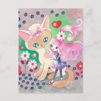 シャム猫のキティラブファン ポストカード