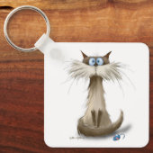 シャム猫のキャラクター キーホルダー (正面)
