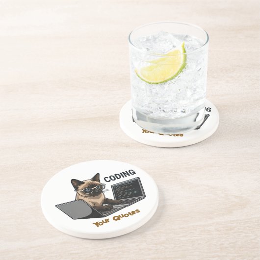 シャム猫のキャラクター コードを書く コースター (側面)