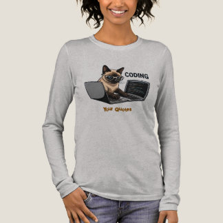 シャム猫のキャラクター コードを書く トライブレンドTシャツ