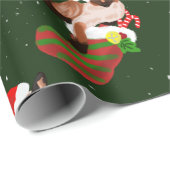 シャム猫のクリスマスとストッキングとサンタハット ラッピングペーパー (ロールコーナー)