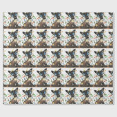 シャム猫のクリスマスの照明の包装紙 ラッピングペーパー (フラット)