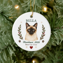 シャム猫のクリスマス オーナメント 名前入り