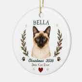 シャム猫のクリスマス オーナメント 名前入り (左)