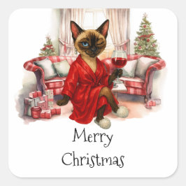 シャム猫のクリスマス スクエアシール