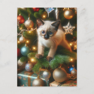 シャム猫のクリスマス ポストカード