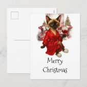 シャム猫のクリスマス ポストカード – おかしいホリデー (正面/裏面)