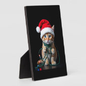 シャム猫のクリスマスVネック フォトプラーク (側面)