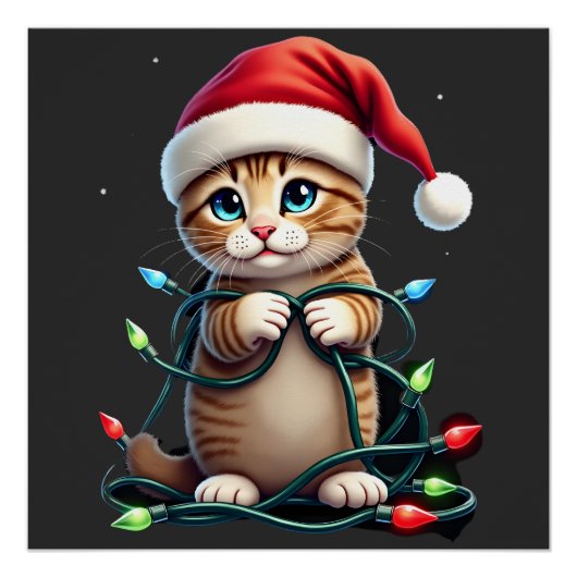 シャム猫のクリスマスVネック（3） ポスター (正面)