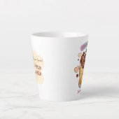 シャム猫のコーヒーグラスでの眠り アート カフェラテマグ (正面)