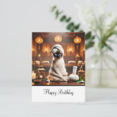 シャム猫のスパでの誕生日 ポストカード (スタンド正面)