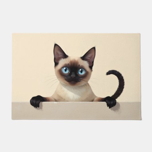 シャム猫のドアマットアート ドアマット (正面)