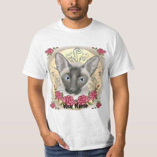 シャム猫のバラ Tシャツ (正面)