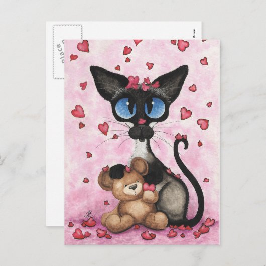 シャム猫のバレンタインはBiHrLeによって私の物くま行います シーズンポストカード (正面/裏面)
