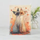 シャム猫のバレンタインデー シーズンカード (スタンド正面)