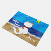 シャム猫のビーチのテーマのワイプあなたの足のドア・マット ドアマット (アングル)