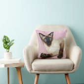 シャム猫のピンクの背景 クッション (椅子)