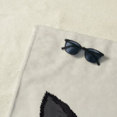 シャム猫のファッション頭が切れるな|はあなたの名前を加えます ビーチタオル (インサイチュ)