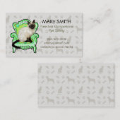 シャム猫のペット座りサービス名刺 名刺 (正面/裏面)