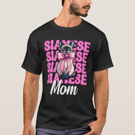シャム猫のママ シャム猫の母の日 コケット Tシャツ (正面)