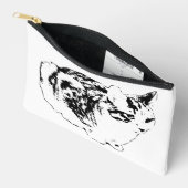 シャム猫のライン柄、冬のポリッシュ アクセサリーポーチ (見開き)