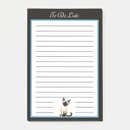 シャム猫のリスト ポストイット (正面)