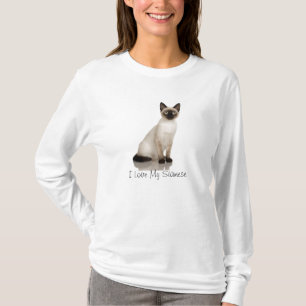 シャム猫の写真のデザイン Tシャツ