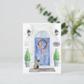 シャム猫の動きのお知らせはがき ポストカード (スタンド正面)