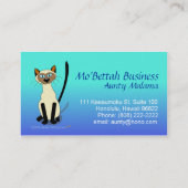 シャム猫の名刺のテンプレート 名刺 (裏面)