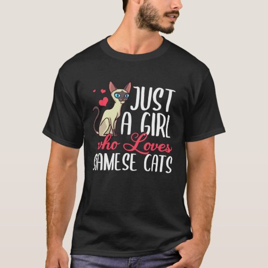 シャム猫の子猫の飼い主 Tシャツ (正面)
