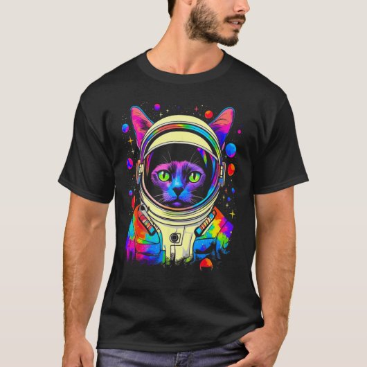シャム猫の宇宙飛行士 Tシャツ (正面)