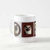 シャム猫の家族のフレーム写真ギフト コーヒーマグカップ (正面左)