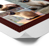 シャム猫の家族のフレーム写真ギフト ポスター (角)