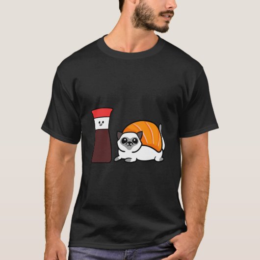 シャム猫の寿司 Tシャツ (正面)