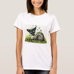 シャム猫の幸運なシャムロックSt patricks day - BiHrLe Tシャツ