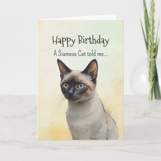 シャム猫の性格 誕生日 おもしろ アニマル カード (正面)