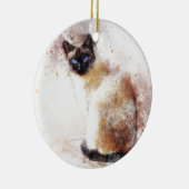 シャム猫の抽象芸術の要素 セラミックオーナメント (右)
