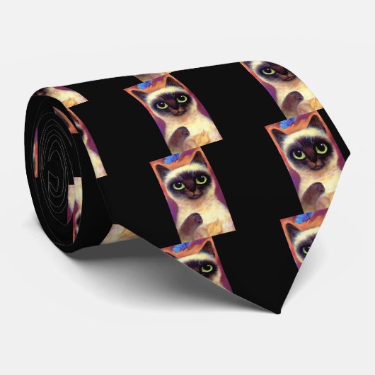 シャム猫の数々のなネコ科の蝶芸術- ネクタイ (ロール)