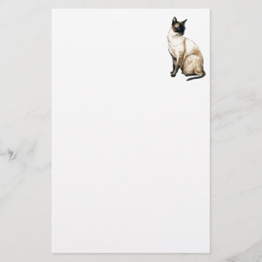 シャム猫の文房具 便箋 (正面)