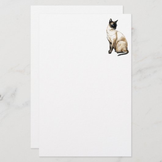 シャム猫の文房具 便箋 (正面/裏面)