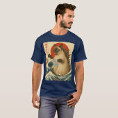 シャム猫の日本美術男性へのギフト Tシャツ (正面フル)